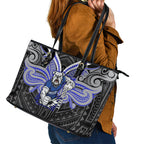 Custom Canterbury-Bankstown Bulldogs Leather Tote Bag Bulldog Warrior Polynesia Islander Rugby Mascot