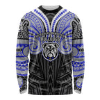 Custom Canterbury-Bankstown Bulldogs Long Sleeve Shirt Bulldog Warrior Polynesia Islander Rugby Mascot