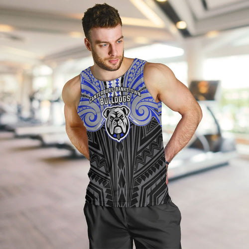 Custom Canterbury-Bankstown Bulldogs Men Tank Top Bulldog Warrior Polynesia Islander Rugby Mascot