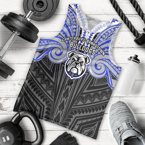 Custom Canterbury-Bankstown Bulldogs Men Tank Top Bulldog Warrior Polynesia Islander Rugby Mascot