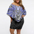 Custom Canterbury-Bankstown Bulldogs Off Shoulder Short Dress Bulldog Warrior Polynesia Islander Rugby Mascot