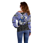 Custom Canterbury-Bankstown Bulldogs Off Shoulder Sweater Bulldog Warrior Polynesia Islander Rugby Mascot