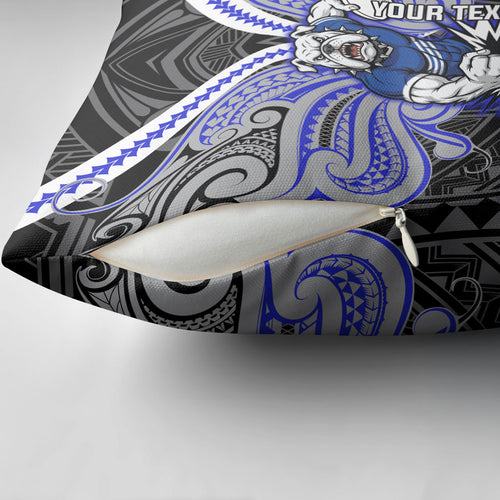 Custom Canterbury-Bankstown Bulldogs Pillow Cover Bulldog Warrior Polynesia Islander Rugby Mascot