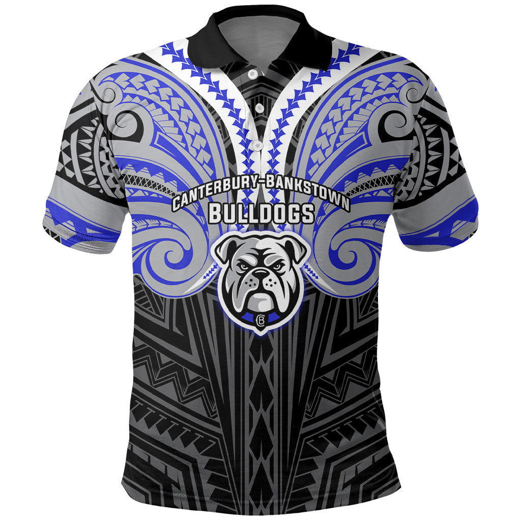 Custom Canterbury-Bankstown Bulldogs Polo Shirt Bulldog Warrior Polynesia Islander Rugby Mascot