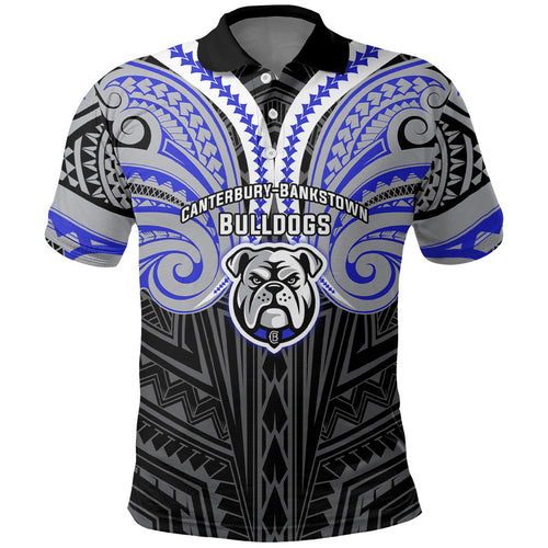 Custom Canterbury-Bankstown Bulldogs Polo Shirt Bulldog Warrior Polynesia Islander Rugby Mascot