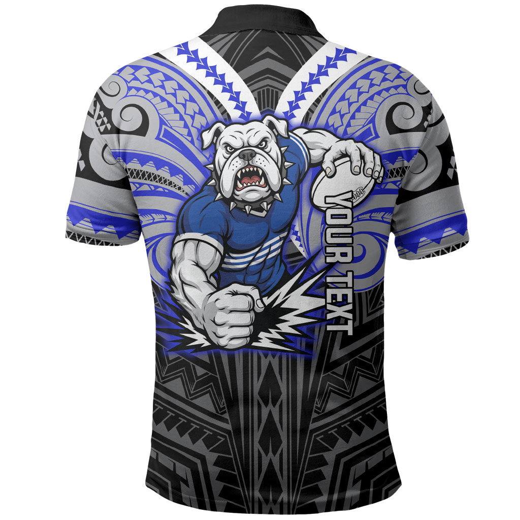 Custom Canterbury-Bankstown Bulldogs Polo Shirt Bulldog Warrior Polynesia Islander Rugby Mascot