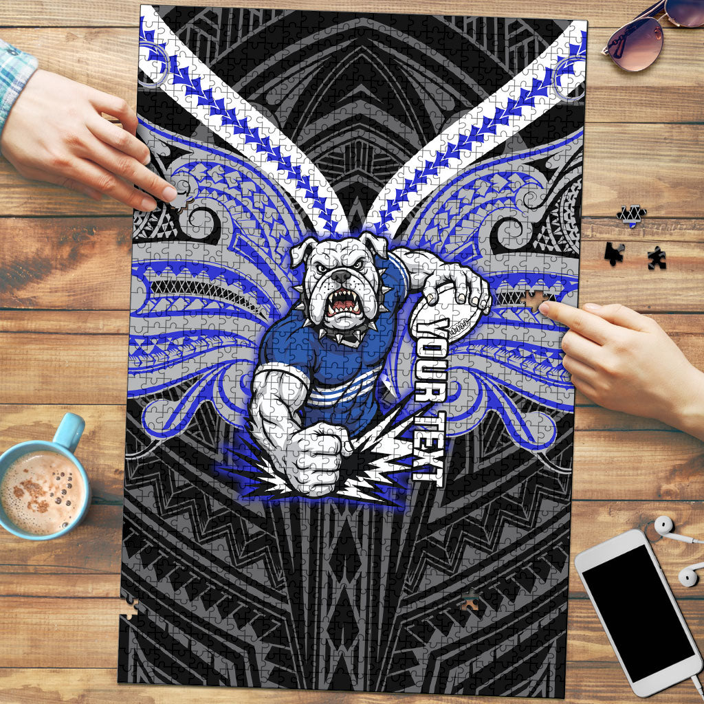 Custom Canterbury-Bankstown Bulldogs Puzzle Bulldog Warrior Polynesia Islander Rugby Mascot