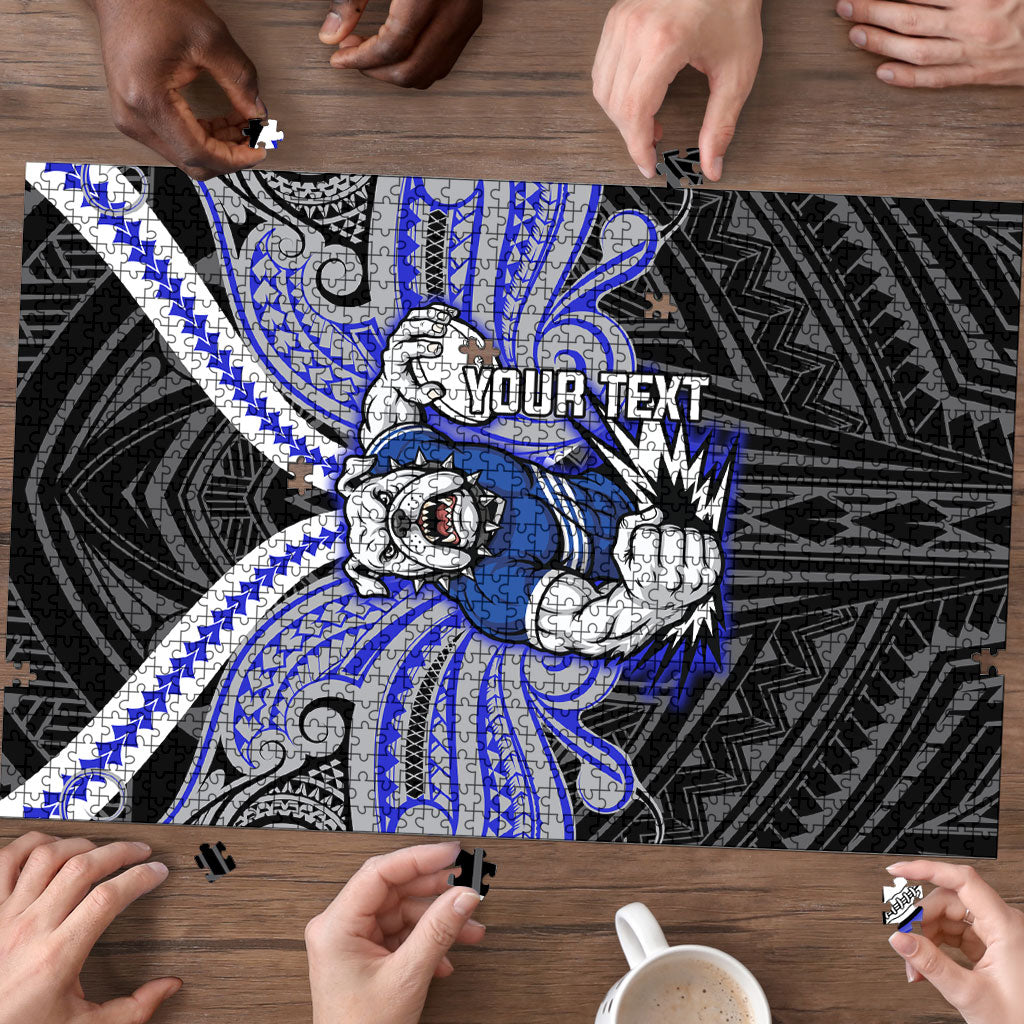 Custom Canterbury-Bankstown Bulldogs Puzzle Bulldog Warrior Polynesia Islander Rugby Mascot