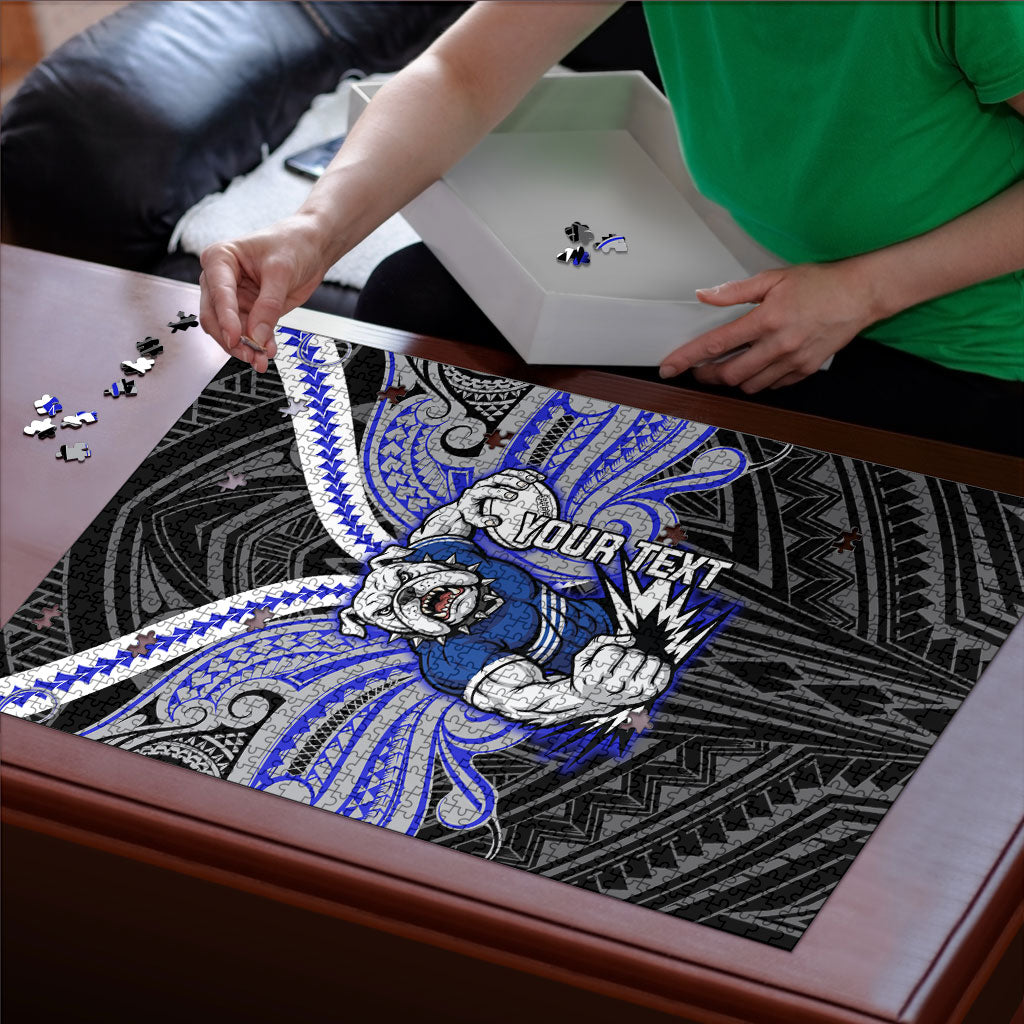 Custom Canterbury-Bankstown Bulldogs Puzzle Bulldog Warrior Polynesia Islander Rugby Mascot