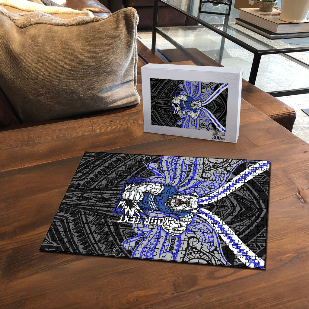 Custom Canterbury-Bankstown Bulldogs Puzzle Bulldog Warrior Polynesia Islander Rugby Mascot