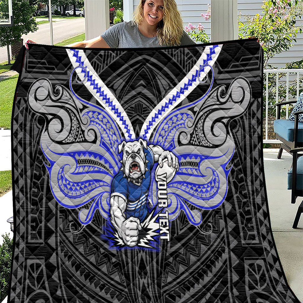 Custom Canterbury-Bankstown Bulldogs Quilt Bulldog Warrior Polynesia Islander Rugby Mascot