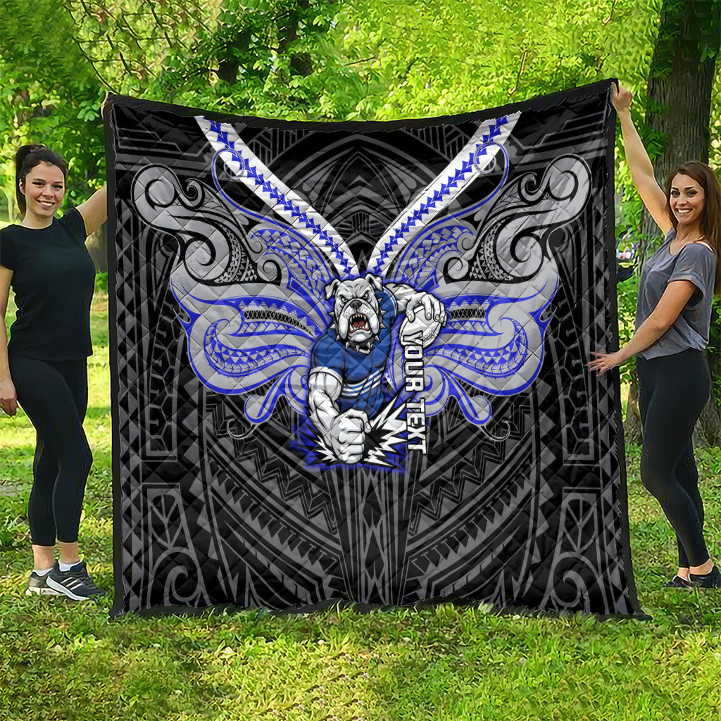 Custom Canterbury-Bankstown Bulldogs Quilt Bulldog Warrior Polynesia Islander Rugby Mascot