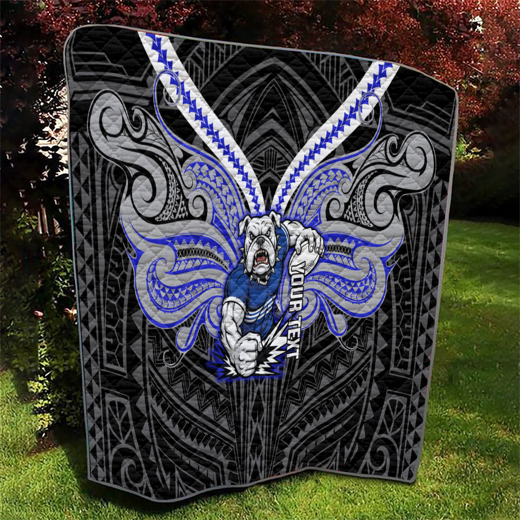 Custom Canterbury-Bankstown Bulldogs Quilt Bulldog Warrior Polynesia Islander Rugby Mascot