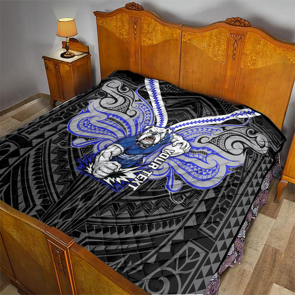 Custom Canterbury-Bankstown Bulldogs Quilt Bulldog Warrior Polynesia Islander Rugby Mascot