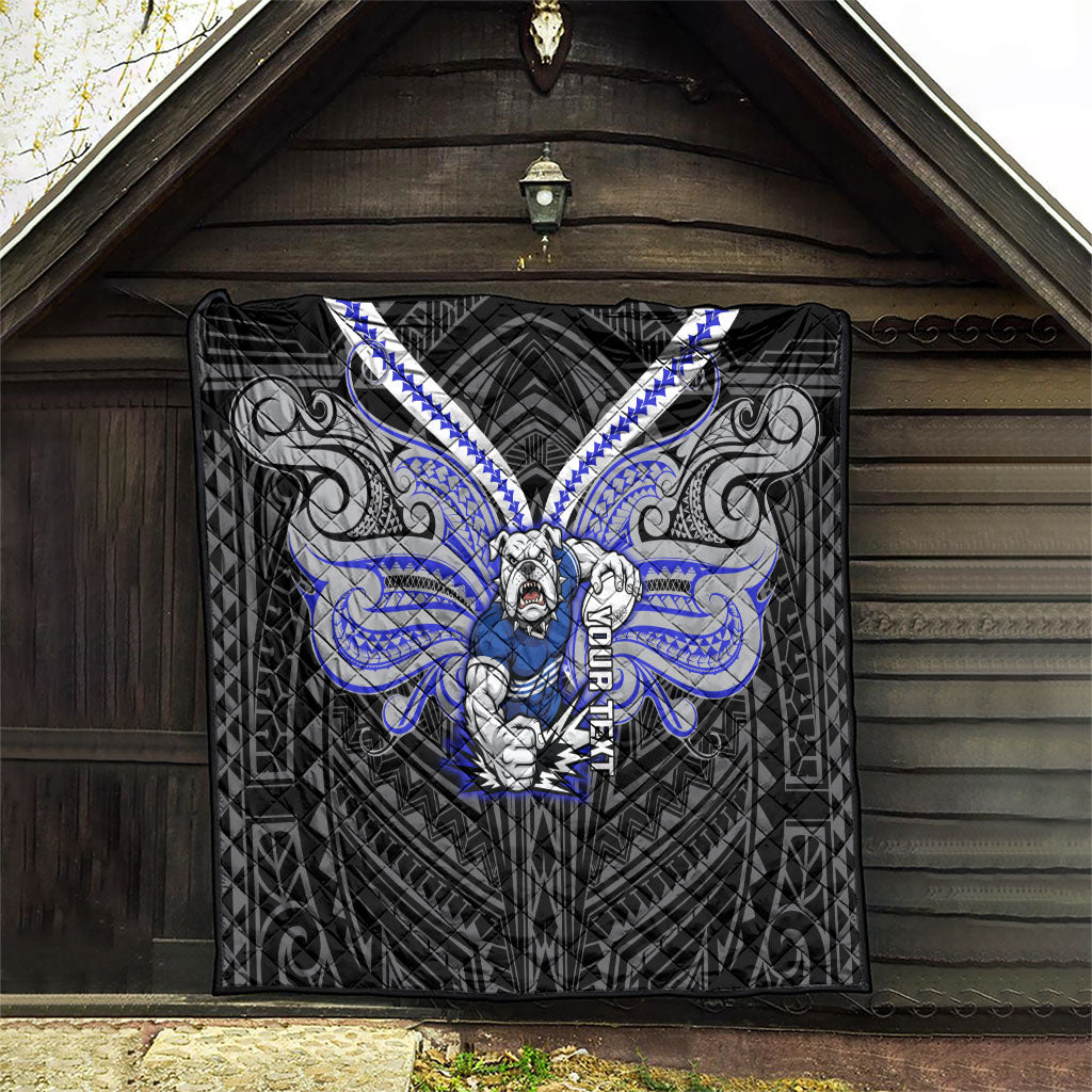 Custom Canterbury-Bankstown Bulldogs Quilt Bulldog Warrior Polynesia Islander Rugby Mascot