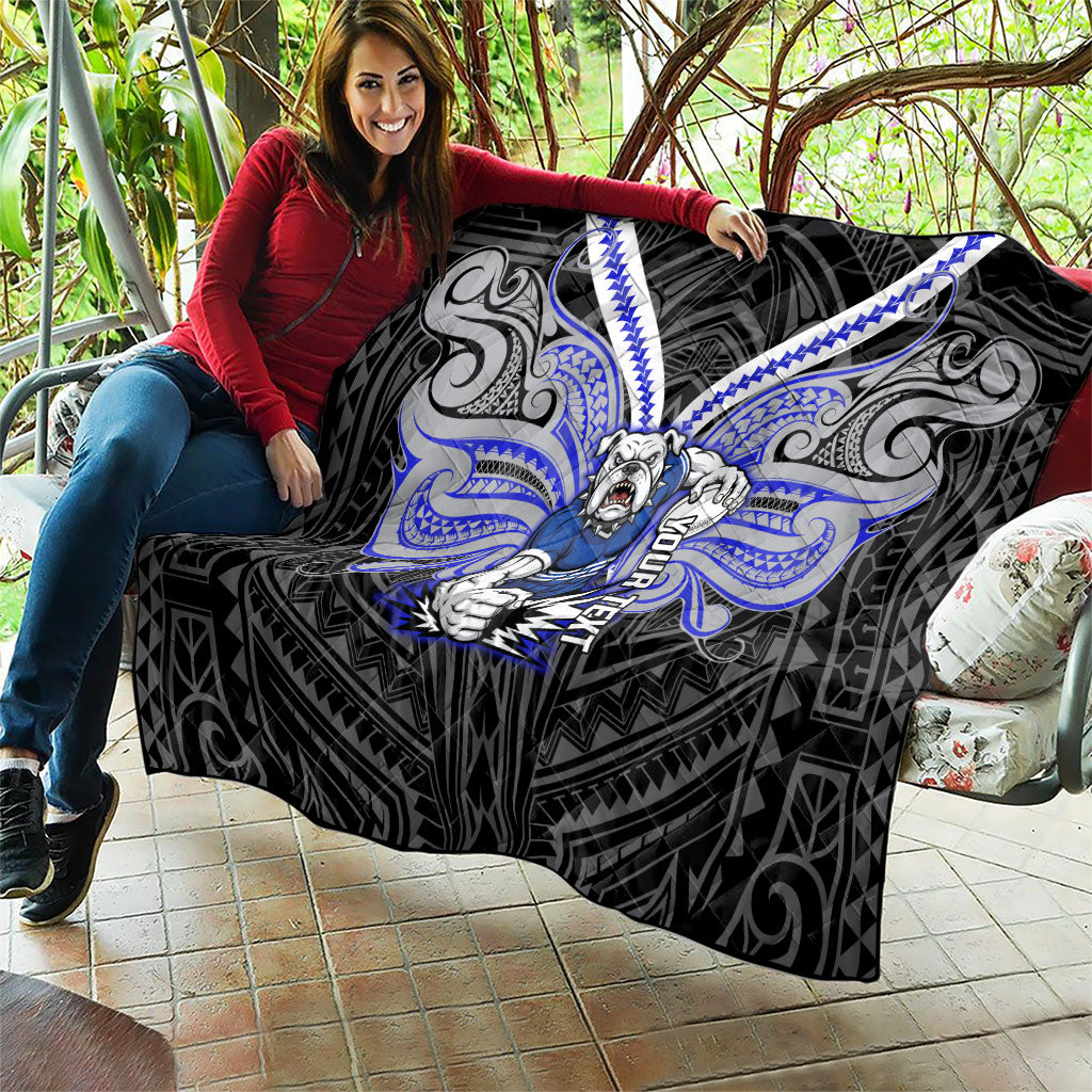Custom Canterbury-Bankstown Bulldogs Quilt Bulldog Warrior Polynesia Islander Rugby Mascot