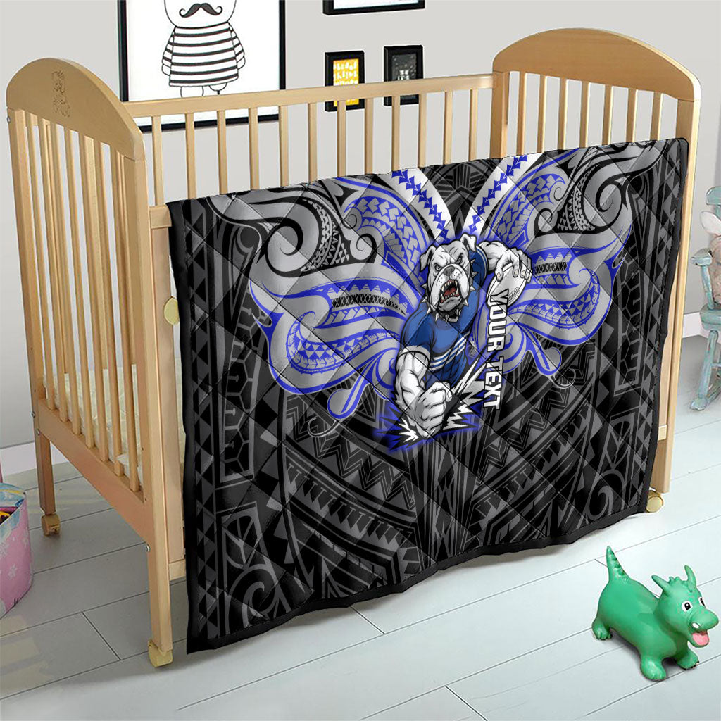 Custom Canterbury-Bankstown Bulldogs Quilt Bulldog Warrior Polynesia Islander Rugby Mascot