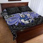 Custom Canterbury-Bankstown Bulldogs Quilt Bed Set Bulldog Warrior Polynesia Islander Rugby Mascot