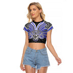 Custom Canterbury-Bankstown Bulldogs Raglan Cropped T Shirt Bulldog Warrior Polynesia Islander Rugby Mascot