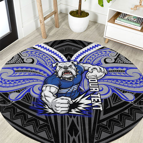 Custom Canterbury-Bankstown Bulldogs Round Carpet Bulldog Warrior Polynesia Islander Rugby Mascot