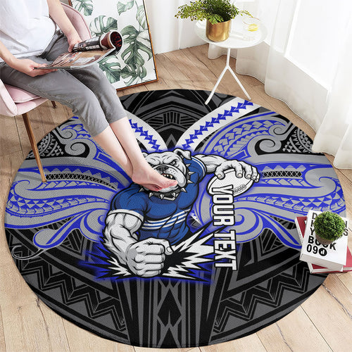 Custom Canterbury-Bankstown Bulldogs Round Carpet Bulldog Warrior Polynesia Islander Rugby Mascot