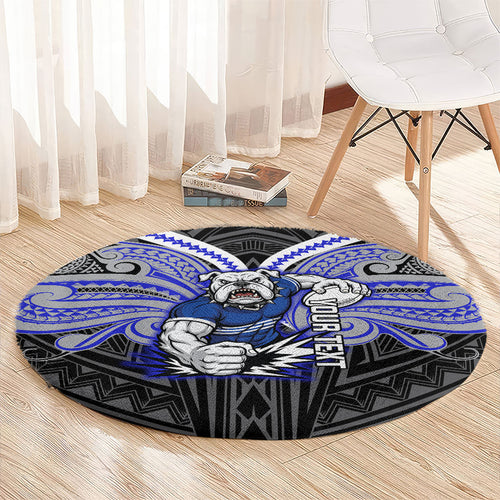 Custom Canterbury-Bankstown Bulldogs Round Carpet Bulldog Warrior Polynesia Islander Rugby Mascot