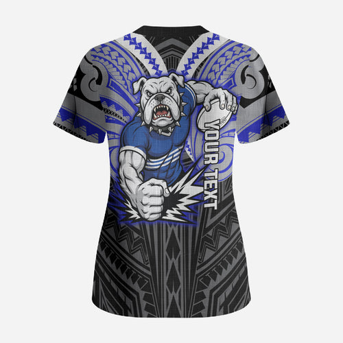 Custom Canterbury-Bankstown Bulldogs Scrub Top Bulldog Warrior Polynesia Islander Rugby Mascot