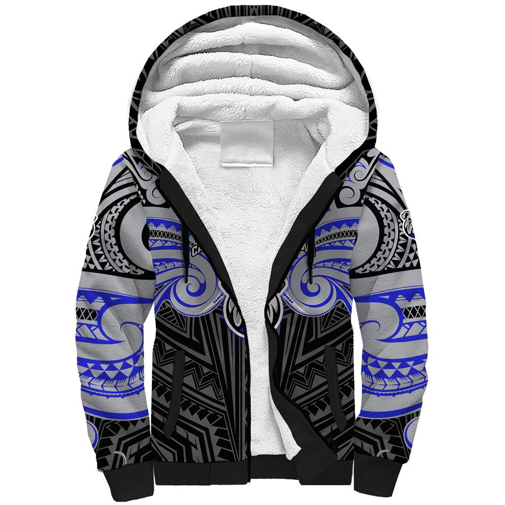 Custom Canterbury-Bankstown Bulldogs Sherpa Hoodie Bulldog Warrior Polynesia Islander Rugby Mascot