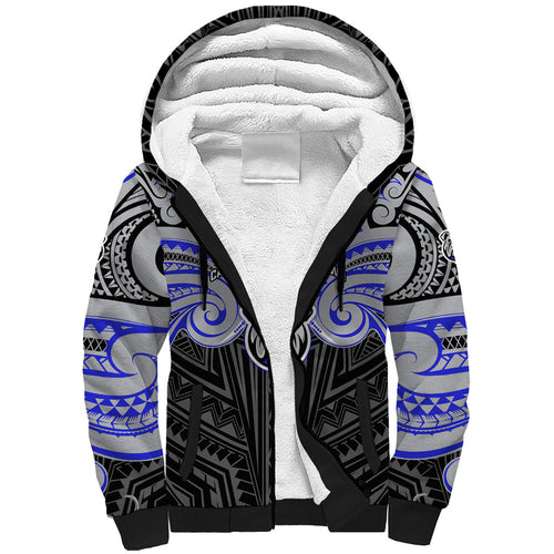 Custom Canterbury-Bankstown Bulldogs Sherpa Hoodie Bulldog Warrior Polynesia Islander Rugby Mascot
