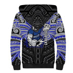 Custom Canterbury-Bankstown Bulldogs Sherpa Hoodie Bulldog Warrior Polynesia Islander Rugby Mascot