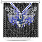 Custom Canterbury-Bankstown Bulldogs Shower Curtain Bulldog Warrior Polynesia Islander Rugby Mascot