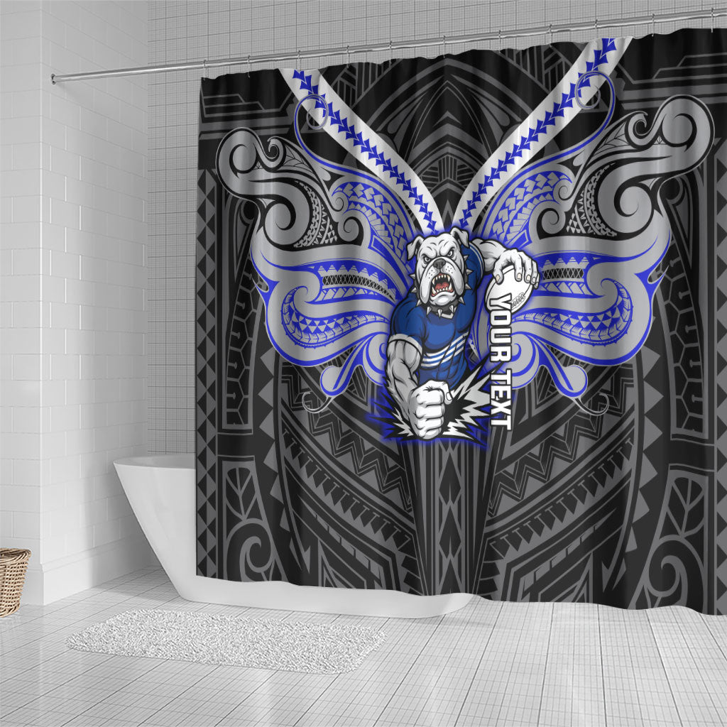 Custom Canterbury-Bankstown Bulldogs Shower Curtain Bulldog Warrior Polynesia Islander Rugby Mascot