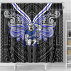 Custom Canterbury-Bankstown Bulldogs Shower Curtain Bulldog Warrior Polynesia Islander Rugby Mascot