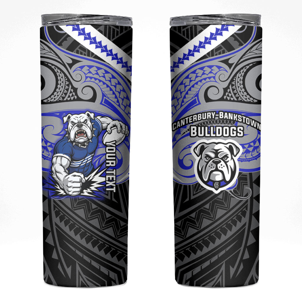 Custom Canterbury-Bankstown Bulldogs Skinny Tumbler Bulldog Warrior Polynesia Islander Rugby Mascot