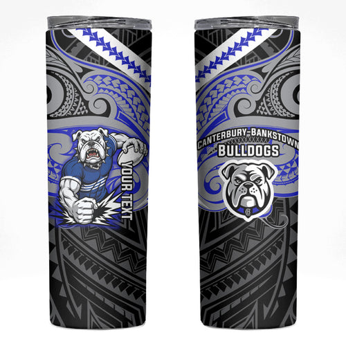 Custom Canterbury-Bankstown Bulldogs Skinny Tumbler Bulldog Warrior Polynesia Islander Rugby Mascot