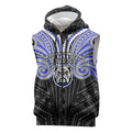 Custom Canterbury-Bankstown Bulldogs Sleeveless Zip Hoodie Bulldog Warrior Polynesia Islander Rugby Mascot