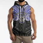Custom Canterbury-Bankstown Bulldogs Sleeveless Zip Hoodie Bulldog Warrior Polynesia Islander Rugby Mascot