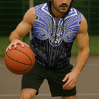 Custom Canterbury-Bankstown Bulldogs Sleeveless Zip Hoodie Bulldog Warrior Polynesia Islander Rugby Mascot