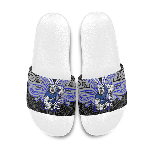 Custom Canterbury-Bankstown Bulldogs Slide Sandals Bulldog Warrior Polynesia Islander Rugby Mascot