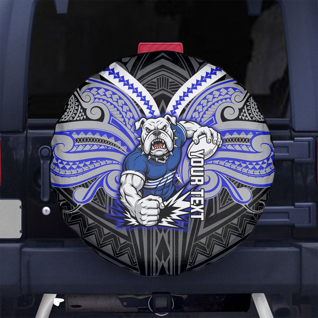 Custom Canterbury-Bankstown Bulldogs Spare Tire Cover Bulldog Warrior Polynesia Islander Rugby Mascot