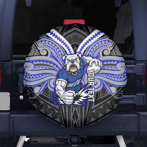 Custom Canterbury-Bankstown Bulldogs Spare Tire Cover Bulldog Warrior Polynesia Islander Rugby Mascot