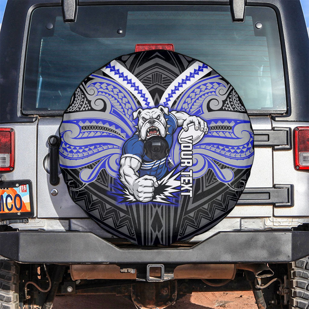 Custom Canterbury-Bankstown Bulldogs Spare Tire Cover Bulldog Warrior Polynesia Islander Rugby Mascot