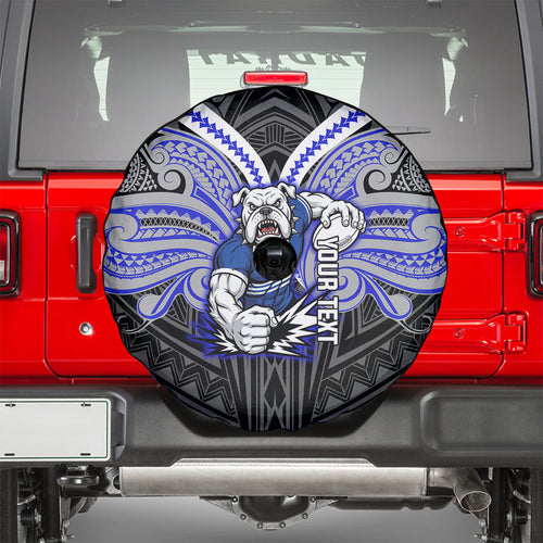 Custom Canterbury-Bankstown Bulldogs Spare Tire Cover Bulldog Warrior Polynesia Islander Rugby Mascot