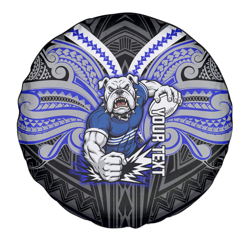 Custom Canterbury-Bankstown Bulldogs Spare Tire Cover Bulldog Warrior Polynesia Islander Rugby Mascot