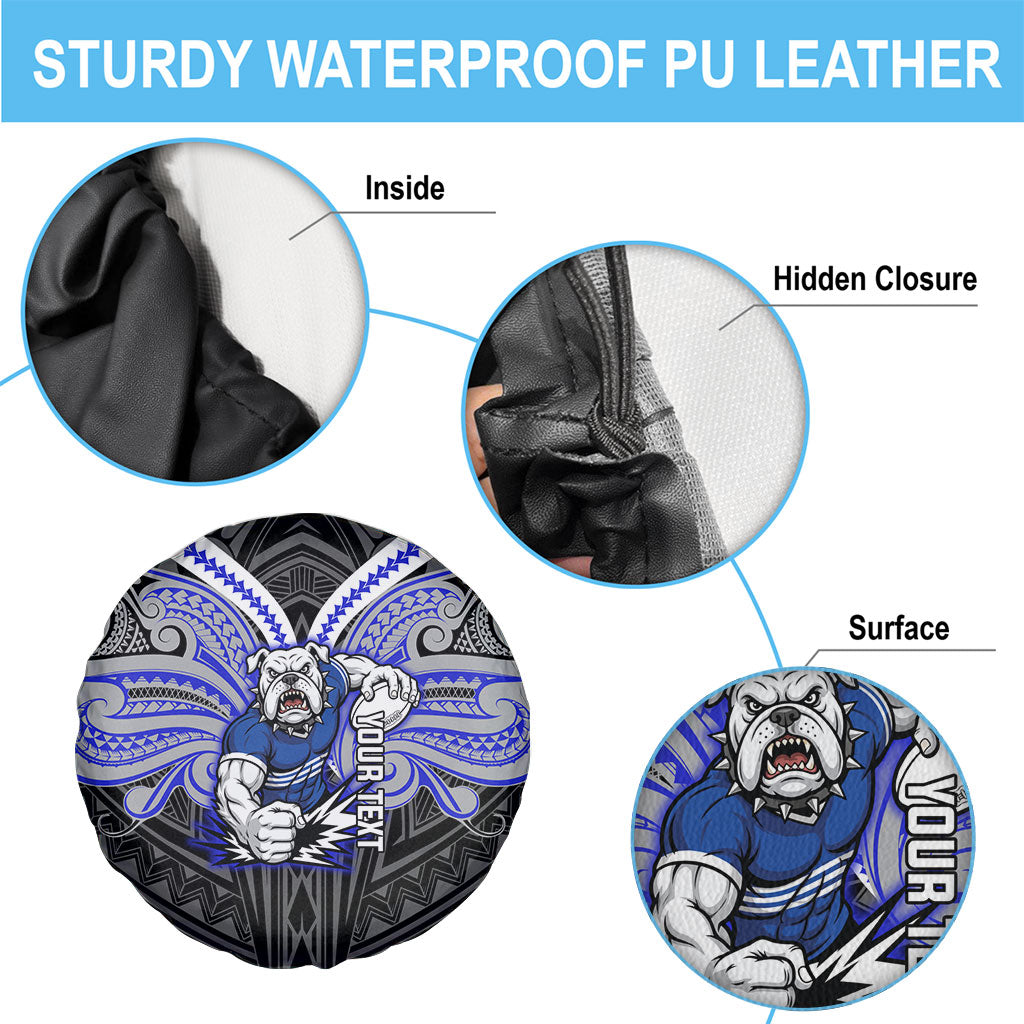 Custom Canterbury-Bankstown Bulldogs Spare Tire Cover Bulldog Warrior Polynesia Islander Rugby Mascot