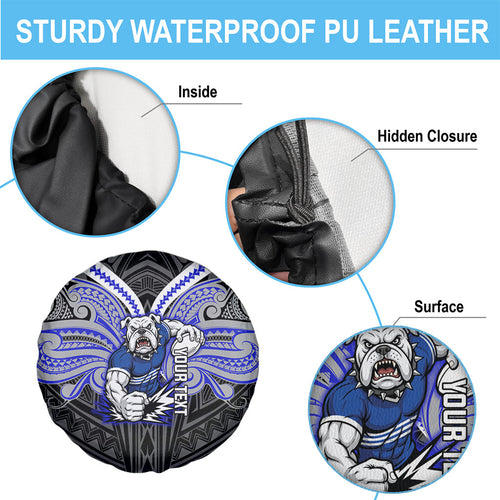 Custom Canterbury-Bankstown Bulldogs Spare Tire Cover Bulldog Warrior Polynesia Islander Rugby Mascot