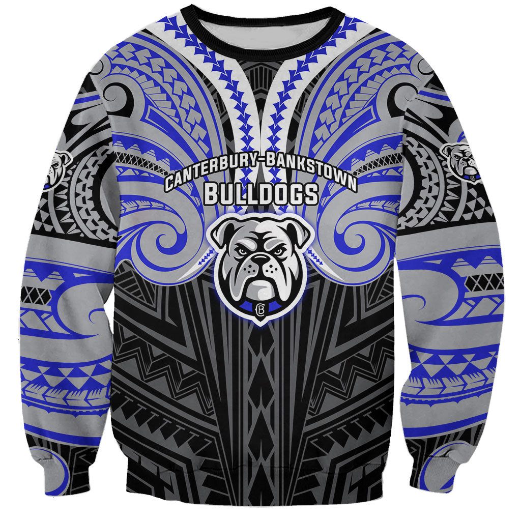 Custom Canterbury-Bankstown Bulldogs Sweatshirt Bulldog Warrior Polynesia Islander Rugby Mascot