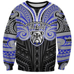 Custom Canterbury-Bankstown Bulldogs Sweatshirt Bulldog Warrior Polynesia Islander Rugby Mascot
