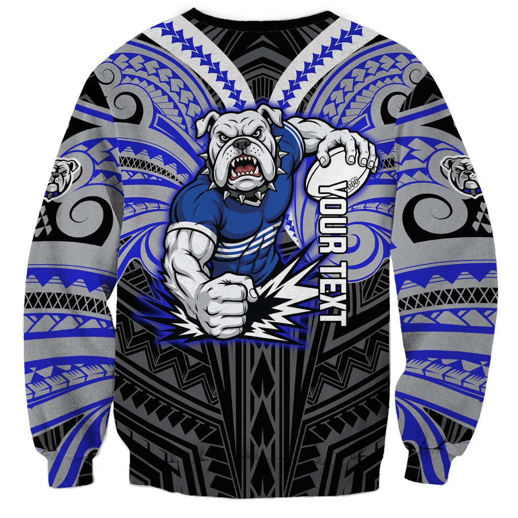 Custom Canterbury-Bankstown Bulldogs Sweatshirt Bulldog Warrior Polynesia Islander Rugby Mascot