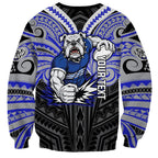 Custom Canterbury-Bankstown Bulldogs Sweatshirt Bulldog Warrior Polynesia Islander Rugby Mascot